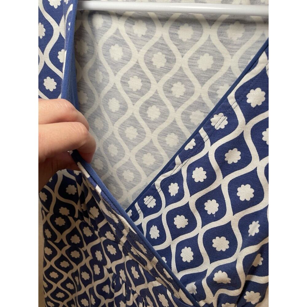 Boden Dress Womens Size 6R Blue Jersey Geometric Print V Neck Casual Work - Picture 5 of 6